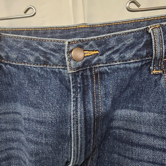 Time and Tru Medium Blue Denim Skirt Patchwork Boho Retro 14 - Picture 4 of 12